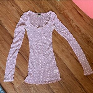 VINTAGE FP sheer polka dot tee xs